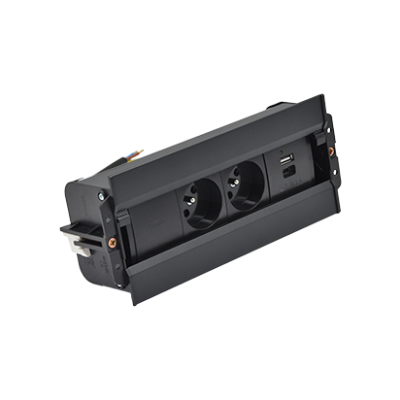 SIMON 480 TS48-630E20B00-44 Spinner 2 gn. typ E + ładowarka USB typ A+C; złącze 10 cm przewód; czarn 48630E20B000000-44 KONTAKT (48630E20B000000-44)
