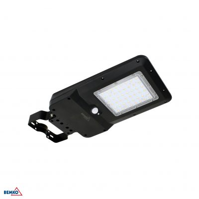 SOLARNA OPRAWA LAMPA ULICZNA LED SOLGER 20W 3000lm 3000/4000/6000K IP65 CZARNA Czujnik ruchu PIR BEM (C83-SOG-020BL-CCT-PIR)