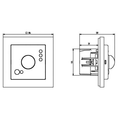 SONATA Elektroniczny czujnik ruchu kolor czarny metalik ŁP-16R/m/33 OSPEL (ŁP-16R/m/33)