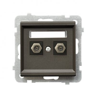 SONATA Gniazdo antenowe typu F podwójne kolor czekoladowy metalik GPA-2RF/m/40 OSPEL (GPA-2RF/m/40)