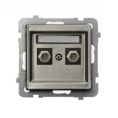 SONATA STAL INOX Gniazdo antenowe typu F podwójne kolor stal inox GPA-2RMF/m/37 OSPEL (GPA-2RMF/m/37)