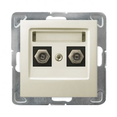 IMPRESJA Gniazdo antenowe typu F podwójne kolor ecru GPA-2YF/m/27 OSPEL (GPA-2YF/m/27)