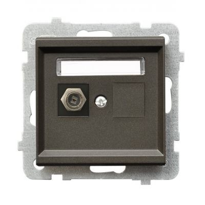 SONATA Gniazdo antenowe typu F pojedyncze kolor czekoladowy metalik GPA-1RF/m/40 OSPEL (GPA-1RF/m/40)