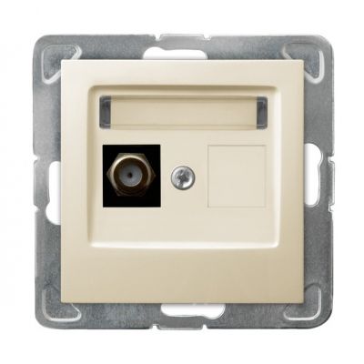 IMPRESJA Gniazdo antenowe typu F pojedyncze kolor ecru GPA-1YF/m/27 OSPEL (GPA-1YF/m/27)