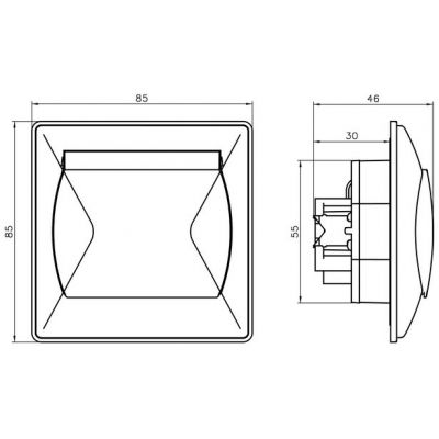 AKCENT Gniazdo bryzgoszczelne z uziemieniem IP44 klapka przezroczysta kolor biały GPH-1AZ/00/d OSPEL (GPH-1AZ/00/d)