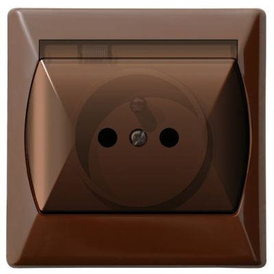 AKCENT Gniazdo bryzgoszczelne z uziemieniem IP44 klapka przezroczysta kolor brązowy GPH-1AZ/24/d OSPEL (GPH-1AZ/24/d)