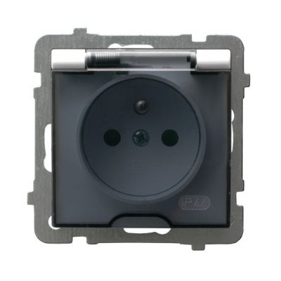 AS Gniazdo bryzgoszczelne z uziemieniem IP44 klapka przezroczysta kolor biały GPH-1GZ/m/00/d OSPEL (GPH-1GZ/m/00/d)