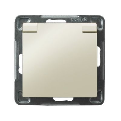 IMPRESJA Gniazdo bryzgoszczelne z uziemieniem IP44 klapka w kolorze wyrobu kolor ecru GPH-1YZ/m/27/w OSPEL (GPH-1YZ/m/27/w)