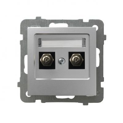 AS Gniazdo ekwipotencjalne podwójne kolor srebro GPE-2G/m/18 OSPEL (GPE-2G/m/18)