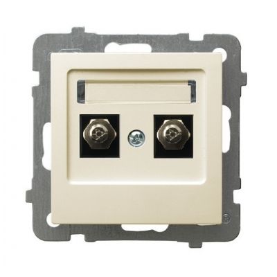 AS Gniazdo ekwipotencjalne podwójne kolor ecru GPE-2G/m/27 OSPEL (GPE-2G/m/27)