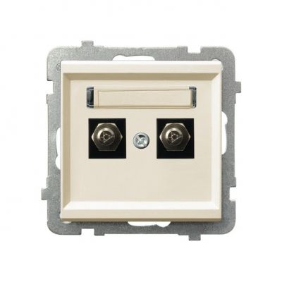 SONATA Gniazdo ekwipotencjalne podwójne kolor ecru GPE-2R/m/27 OSPEL (GPE-2R/m/27)