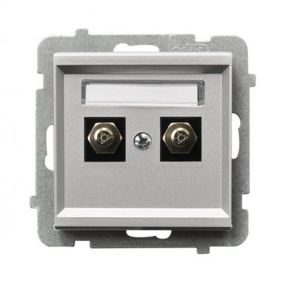 SONATA Gniazdo ekwipotencjalne podwójne kolor srebro mat GPE-2R/m/38 OSPEL (GPE-2R/m/38)