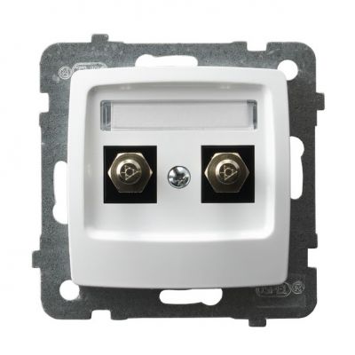 KARO Gniazdo ekwipotencjalne podwójne kolor biały GPE-2S/m/00 OSPEL (GPE-2S/m/00)