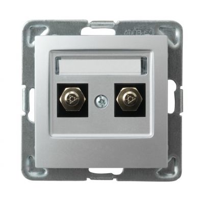 IMPRESJA Gniazdo ekwipotencjalne podwójne kolor srebro GPE-2Y/m/18 OSPEL (GPE-2Y/m/18)