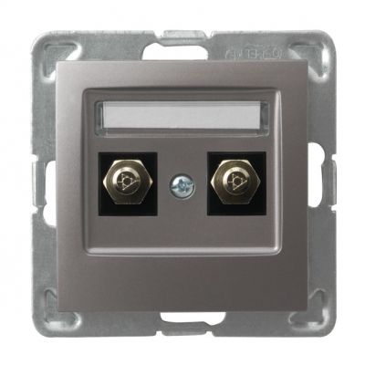 IMPRESJA Gniazdo ekwipotencjalne podwójne kolor tytan GPE-2Y/m/23 OSPEL (GPE-2Y/m/23)