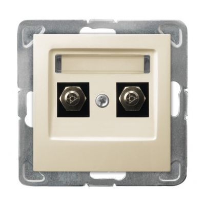 IMPRESJA Gniazdo ekwipotencjalne podwójne kolor ecru GPE-2Y/m/27 OSPEL (GPE-2Y/m/27)