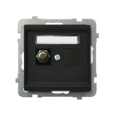 SONATA Gniazdo ekwipotencjalne pojedyncze kolor czarny metalik GPE-1R/m/33 OSPEL (GPE-1R/m/33)