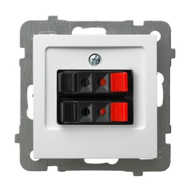 AS Gniazdo głośnikowe podwójne kolor biały GG-2G/m/00 OSPEL (GG-2G/m/00)