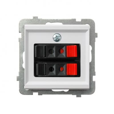 SONATA Gniazdo głośnikowe podwójne kolor biały GG-2R/m/00 OSPEL (GG-2R/m/00)