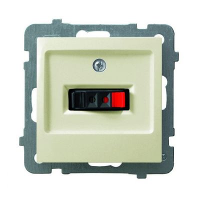 AS Gniazdo głośnikowe pojedyncze kolor ecru GG-1G/m/27 OSPEL (GG-1G/m/27)