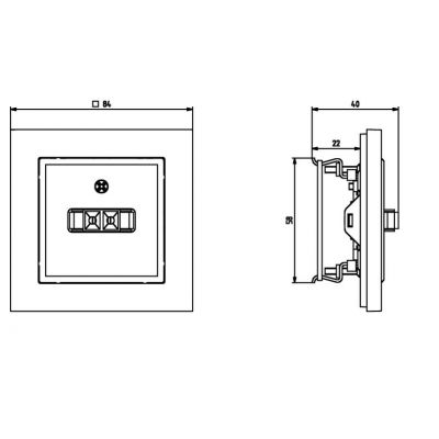 SONATA Gniazdo głośnikowe pojedyncze kolor ecru GG-1R/m/27 OSPEL (GG-1R/m/27)