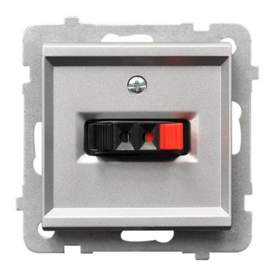 SONATA Gniazdo głośnikowe pojedyncze kolor srebro mat GG-1R/m/38 OSPEL (GG-1R/m/38)