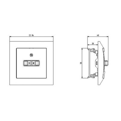 IMPRESJA Gniazdo głośnikowe pojedyncze kolor tytan GG-1Y/m/23 OSPEL (GG-1Y/m/23)