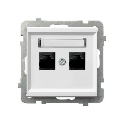SONATA Gniazdo komputerowe podwójne kat. 5e MMC kolor biały GPK-2R/K/m/00 OSPEL (GPK-2R/K/m/00)