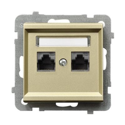 SONATA Gniazdo komputerowe podwójne kat. 5e MMC kolor szampański złoty GPK-2R/K/m/39 OSPEL (GPK-2R/K/m/39)