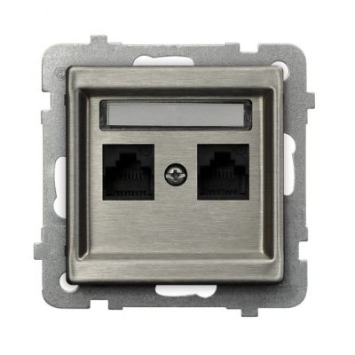 SONATA STAL INOX Gniazdo komputerowe podwójne kat. 5e MMC kolor stal inox GPK-2RM/K/m/37 OSPEL (GPK-2RM/K/m/37)