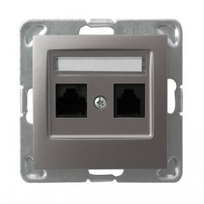 IMPRESJA Gniazdo komputerowe podwójne kat. 5e MMC kolor tytan GPK-2Y/K/m/23 OSPEL (GPK-2Y/K/m/23)