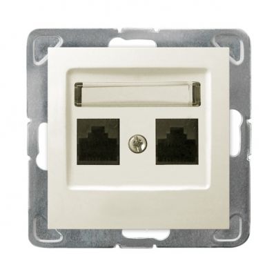 IMPRESJA Gniazdo komputerowe podwójne kat. 5e MMC kolor ecru GPK-2Y/K/m/27 OSPEL (GPK-2Y/K/m/27)
