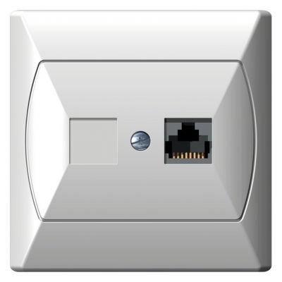 AKCENT Gniazdo komputerowe pojedyncze kat. 5e MMC kolor biały GPK-1A/K/00 OSPEL (GPK-1A/K/00)