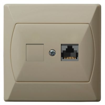 AKCENT Gniazdo komputerowe pojedyncze kat. 5e MMC kolor beżowy GPK-1A/K/01 OSPEL (GPK-1A/K/01)