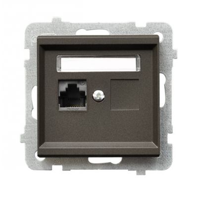 SONATA Gniazdo komputerowe pojedyncze kat. 5e MMC kolor czekoladowy metalik GPK-1R/K/m/40 OSPEL (GPK-1R/K/m/40)