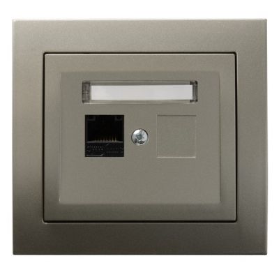 KIER Gniazdo komputerowe pojedyncze kat. 5e MMC kolor satyna light GPK-1W/K/45 OSPEL (GPK-1W/K/45)