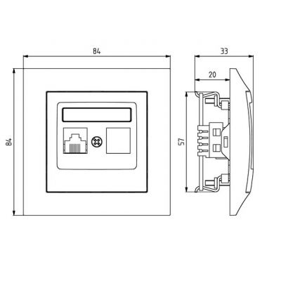 IMPRESJA Gniazdo komputerowe pojedyncze kat. 5e MMC kolor złoty metalik GPK-1Y/K/m/28 OSPEL (GPK-1Y/K/m/28)