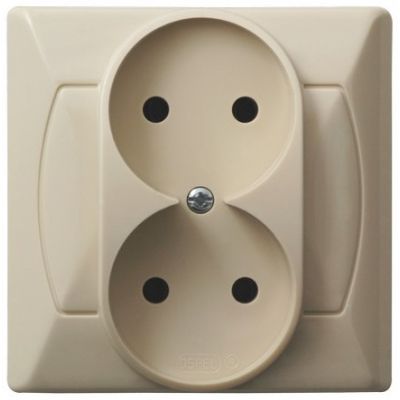 AKCENT Gniazdo podwójne kolor beżowy GP-2A/01 OSPEL (GP-2A/01)