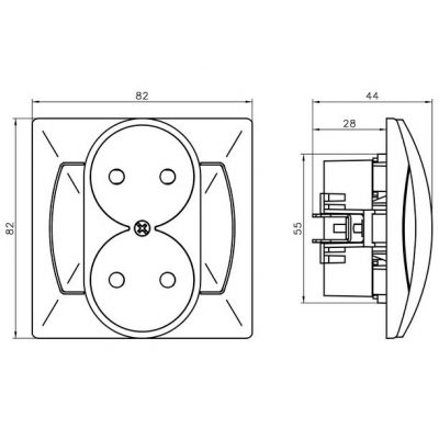 AKCENT Gniazdo podwójne kolor brązowy GP-2A/24 OSPEL (GP-2A/24)