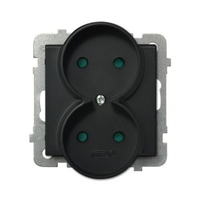 SONATA Gniazdo podwójne moduł bez ramki kolor czarny metalik GP-2RR/m/33 OSPEL (GP-2RR/m/33)