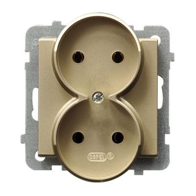 SONATA Gniazdo podwójne moduł bez ramki kolor szampański złoty GP-2RR/m/39 OSPEL (GP-2RR/m/39)