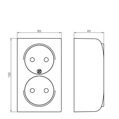 BIS Gniazdo podwójne z przesłonami torów prądowych kolor brązowy GN-2BP/24 OSPEL (GN-2BP/24)