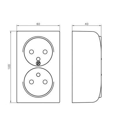 BIS Gniazdo podwójne z uziemieniem kolor brązowy GN-2BZ/24 OSPEL (GN-2BZ/24)