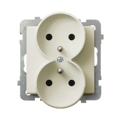 SONATA Gniazdo podwójne z uziemieniem moduł bez ramki kolor ecru GP-2RRZ/m/27 OSPEL (GP-2RRZ/m/27)