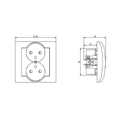 IMPRESJA Gniazdo podwójne z uziemieniem kompletne z ramką kolor złoty metalik GP-2YZ/28 OSPEL (GP-2YZ/28)