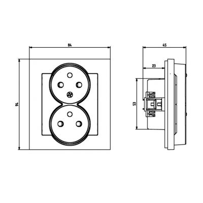 SONATA Gniazdo podwójne z uziemieniem z funkcją niezamienności faz kompletne z ramką kolor biały GP-2RC/00 OSPEL (GP-2RC/00)