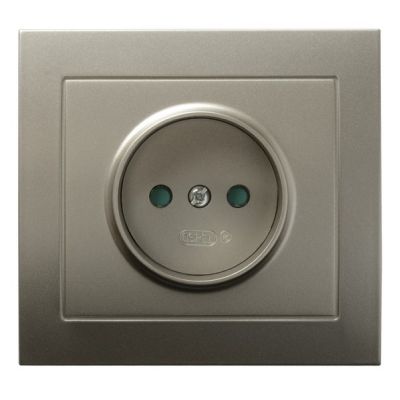 KIER Gniazdo pojedyncze z przesłonami torów prądowych kolor satyna light GP-1WP/45 OSPEL (GP-1WP/45)