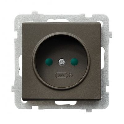 SONATA Gniazdo pojedyncze z przesłonami torów prądowych kolor czekoladowy metalik GP-1RP/m/40 OSPEL (GP-1RP/m/40)