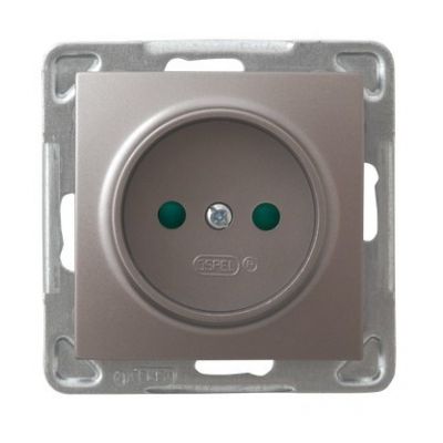 IMPRESJA Gniazdo pojedyncze z przesłonami torów prądowych kolor tytan GP-1YP/m/23 OSPEL (GP-1YP/m/23)