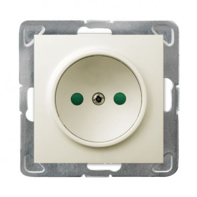 IMPRESJA Gniazdo pojedyncze z przesłonami torów prądowych kolor ecru GP-1YP/m/27 OSPEL (GP-1YP/m/27)